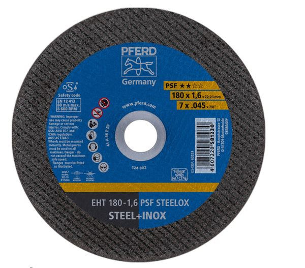 7" x .045" Cut-Off Wheel, 7/8" A.H. - PSF STEELOX - Type 1 (5pc)