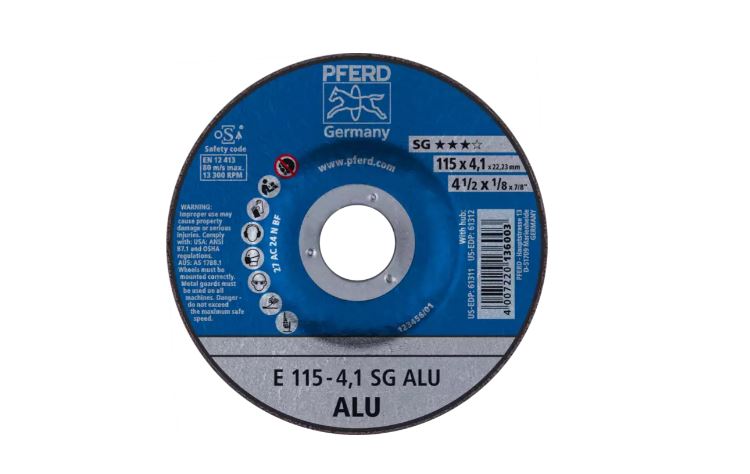 4-1/2" x 1/8 Grinding Wheel, 7/8" A.H. - SG ALU - Type 27 (5pc)