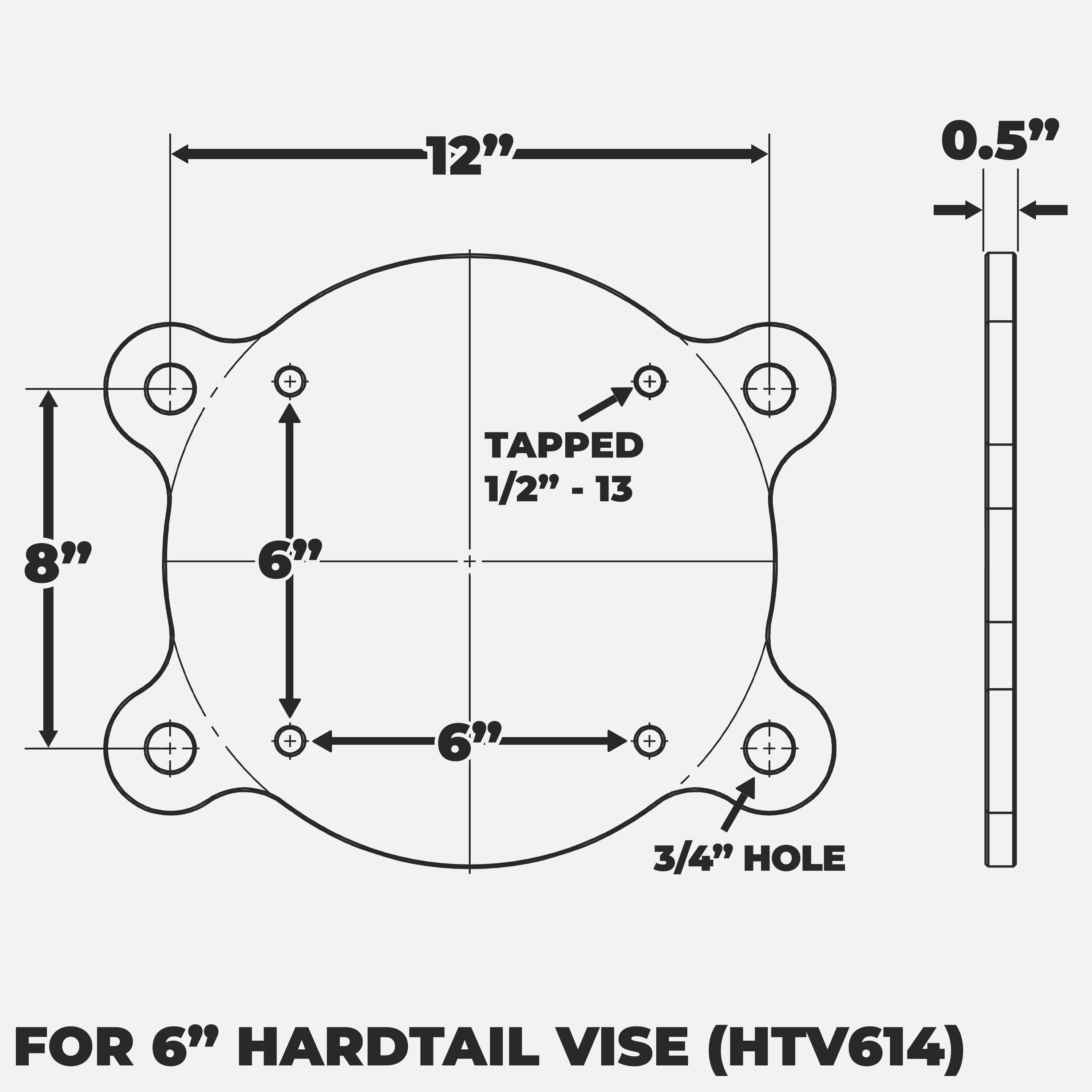 Hardtail Vise Dragon Scaled Mounting Plate