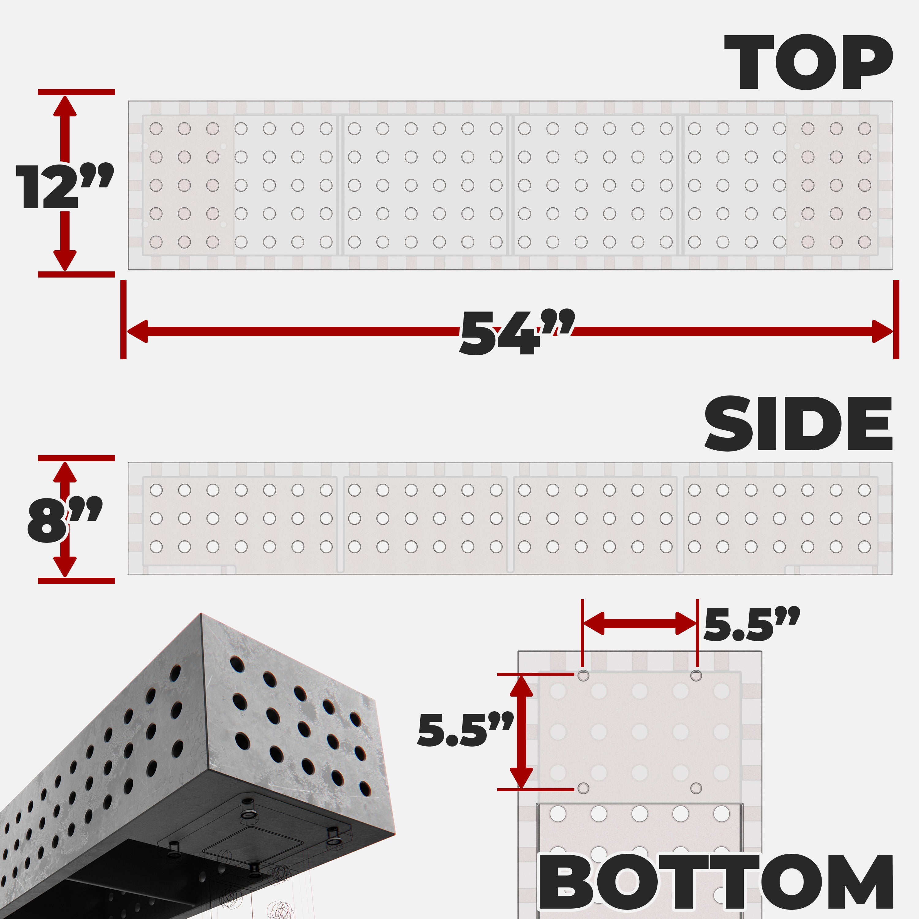 Tower Block, G Series (54"x12"x8"), Dragon Scale Coating