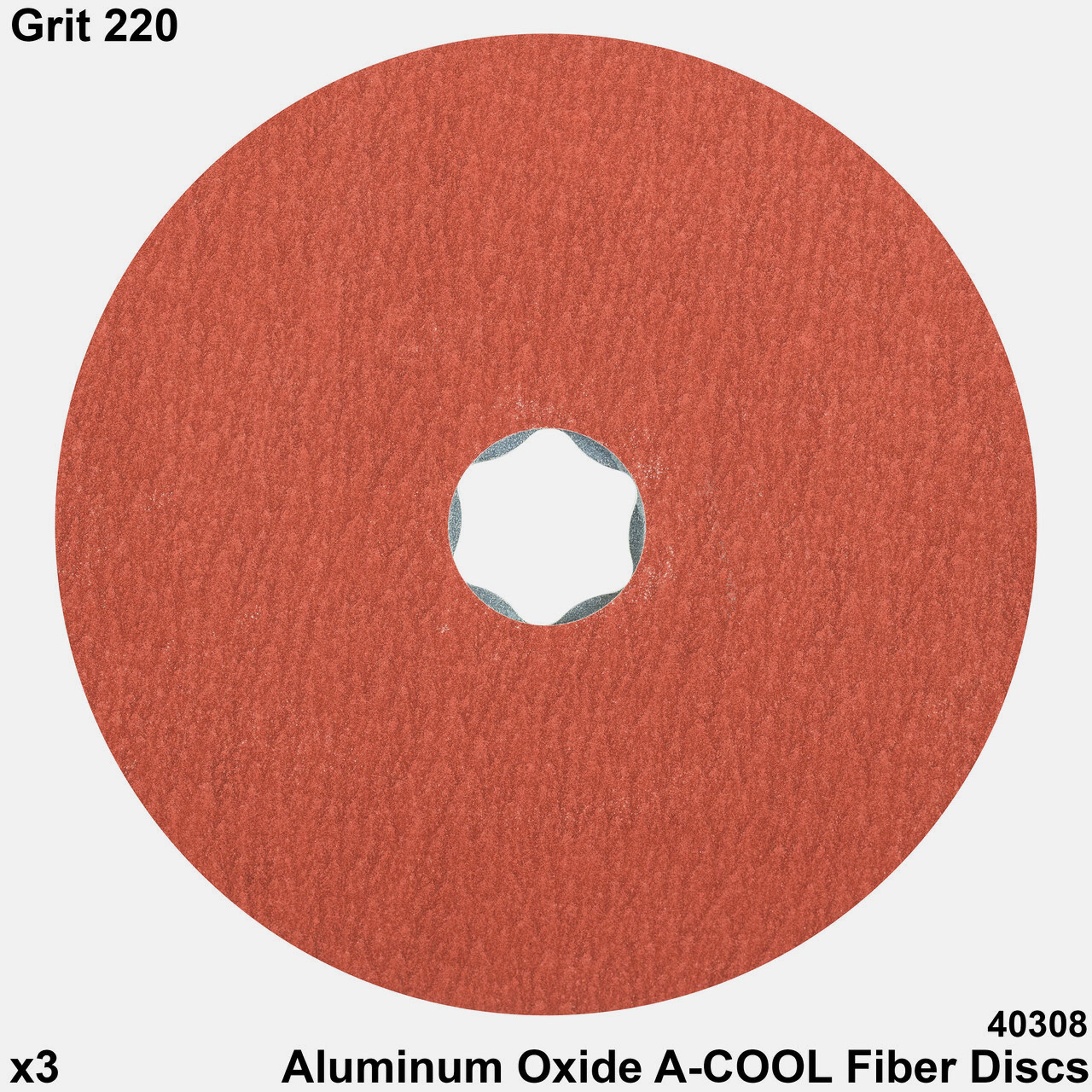 COMBICLICK® Fiber Disc, 4-1/2" Dia. - Aluminum Oxide A-COOL, 220 Grit (25pc)