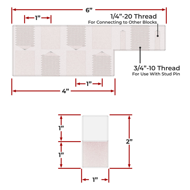 Stepped Fence Block 6"x2", EBS - 3/4" System