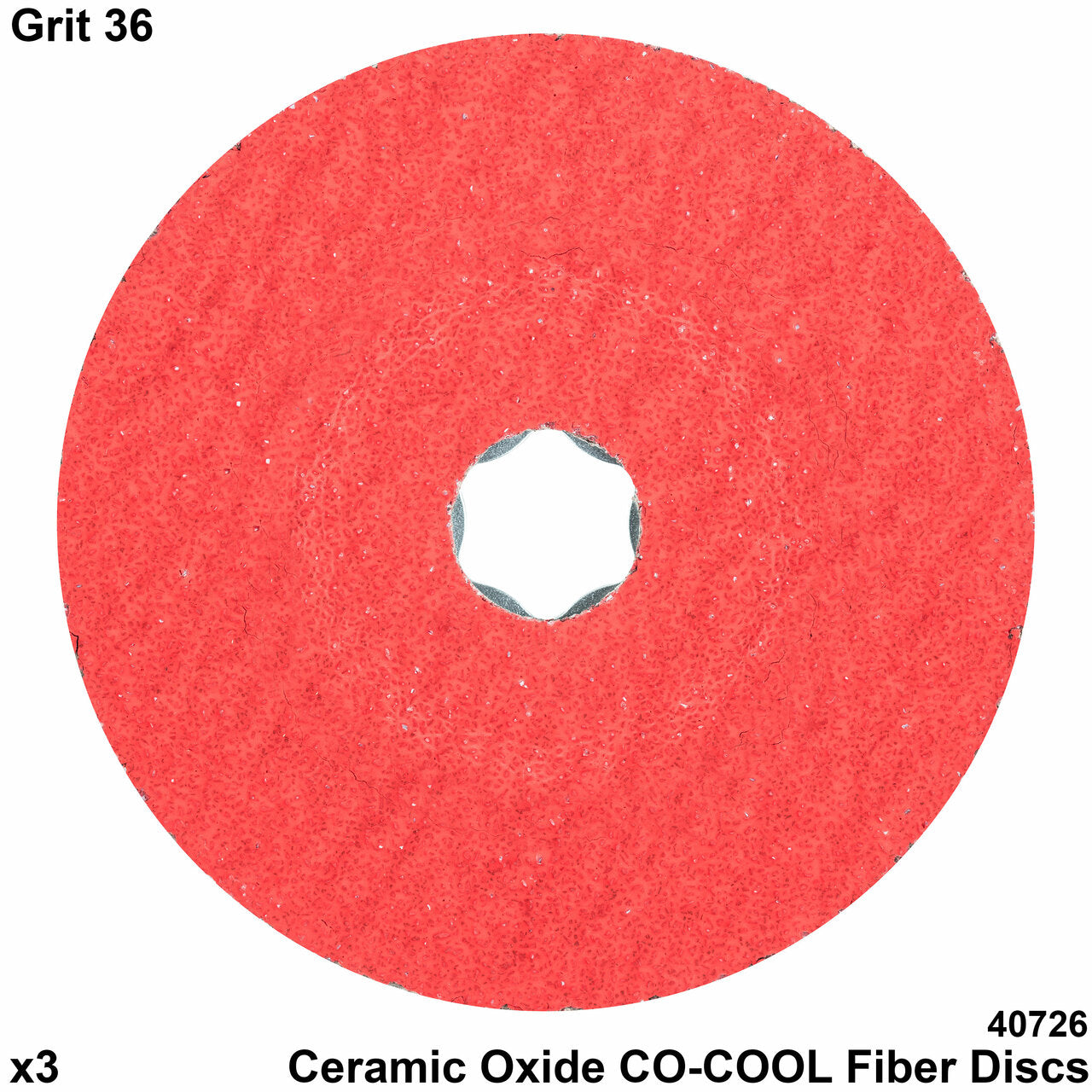 COMBICLICK® Fiber Disc, 4-1/2" Dia. - Ceramic Oxide CO-COOL, 36 Grit (25pc)