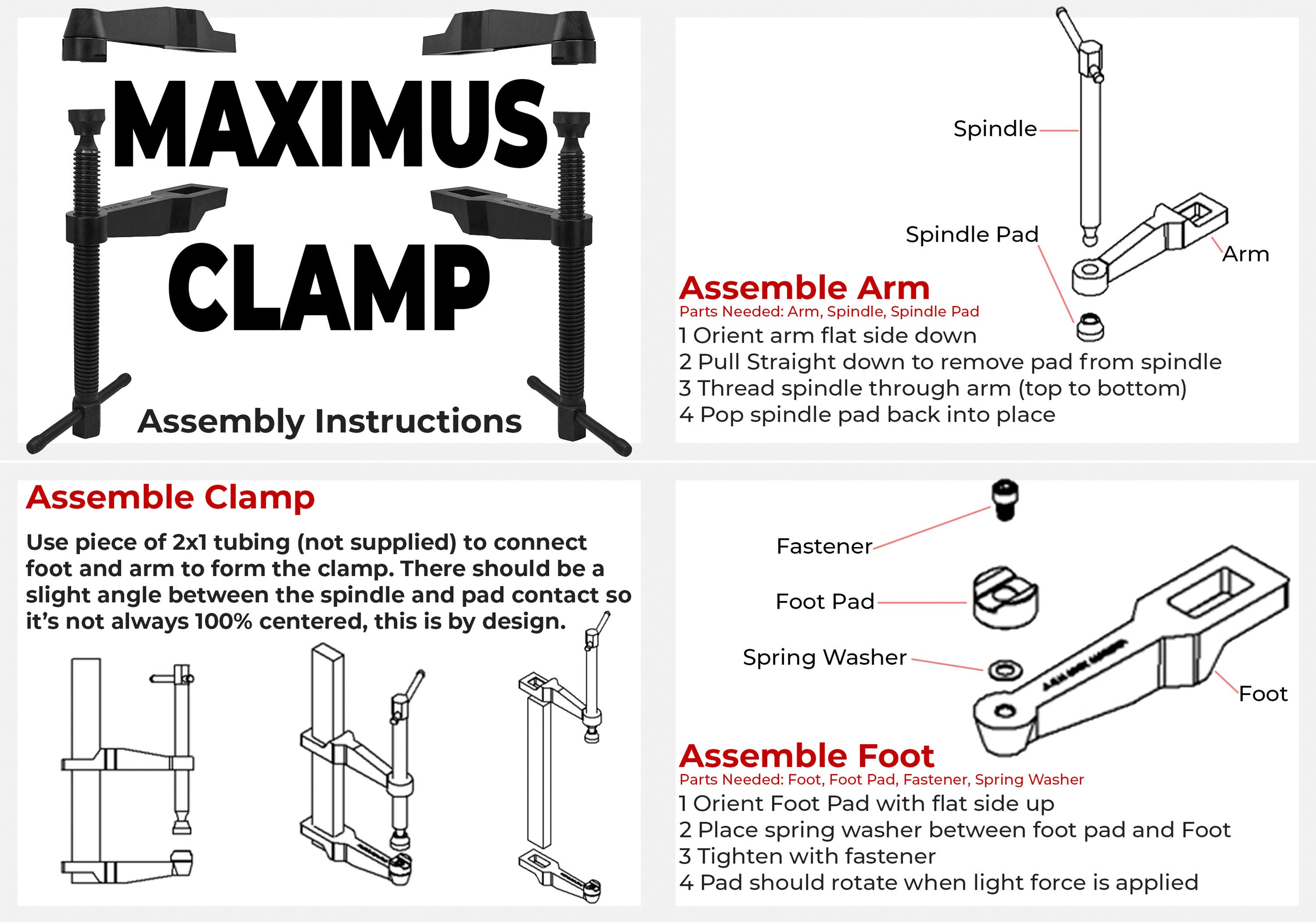 Maximus Bar and Dog Clamp (2 Sets of Clamps)