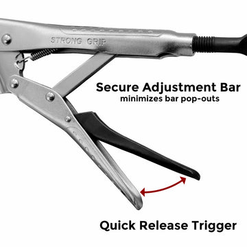 Locking Chain Pliers, Removable 48′′ Chain, Holds Up to 14 Diameter pipes, Unique Easy Open Crank Handle, Quick Release Trigger, PFC1048, Strong Hand