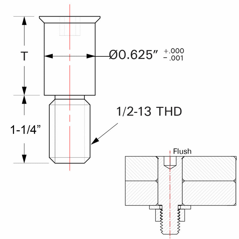 Flush Socket Shoulder Bolt (4pc)
