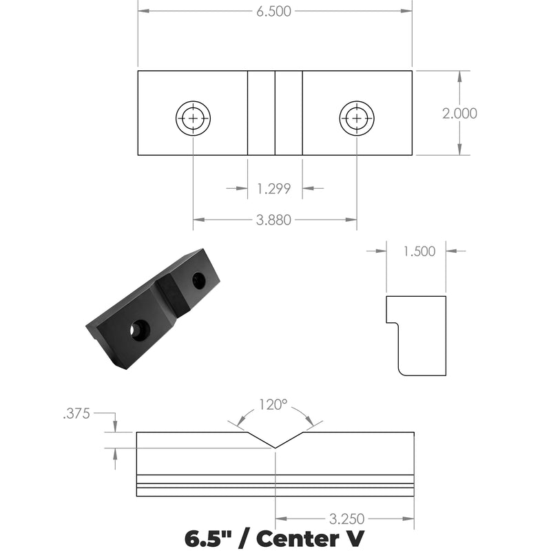 Hardened V Jaw For Hardtail Vise (Single Jaw)